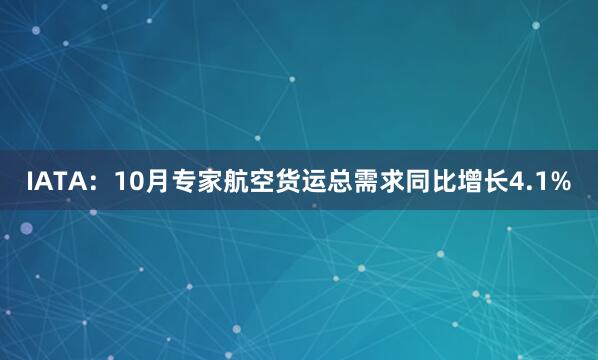 IATA：10月专家航空货运总需求同比增长4.1%